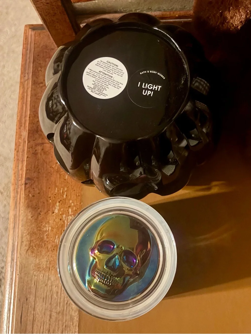 Bath & Body Works Lighted Halloween 🎃 Pumpkin Candle Holder & Candle